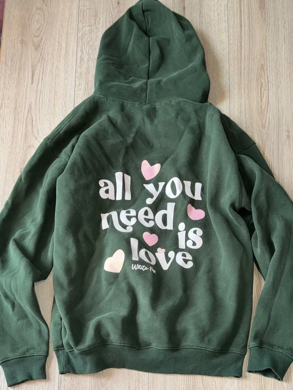 White Fox Forest Green Logo Hoodie sweatshirt hooded sweater - Picture 2 of 3